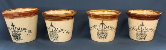 4 Edwardian stoneware Maypole Dairy measures: 1x 4lb, 3 x 3lb