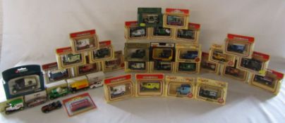 Collection of Lledo Days Gone By die cast cars including Tizer, Wall's Ice Cream, Alton Towers,