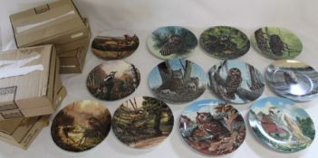 Set of 8 Knowles China The Stately Owls Collection plates with certificates & 12 Royal Doulton