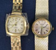 Desira ladies bracelet watch marked 585 (weight without movement 19.48g) & Goldwyn ladies bracelet