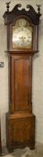 George III 8 day longcase clock rocking with brass & silvered dial & rocking Old Father Time maker