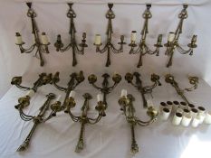 Collection of brass light fittings with tassel design