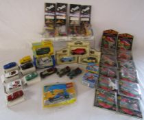 Toy collection including Mandarin Mini-planes, Weetabix K'nex, Lego, and die cast cars including