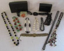 Collection of costume jewellery, some possibly set with gemstone and some with silver settings