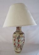 Chinese vase adapted table lamp depicting Samurai