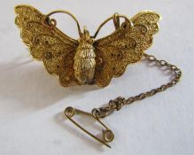 Tested as 15ct gold butterfly brooch - total weight 6.2g