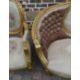 French gilded salon suite comprising a two seater sofa (L 194cm) & two open armchairs - Image 2 of 3