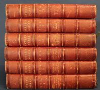 The Poetical Works of Lord Byron in 6 leather bound volumes London 1855 with embossed gilt