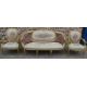 French gilded salon suite comprising a two seater sofa (L 194cm) & two open armchairs - Image 1 of 3