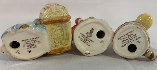 Beatrix Potter figures - Beswick  Hunca Munca  - Cousin Ribby  and Royal Doulton Santa Bunnykins - Image 3 of 3
