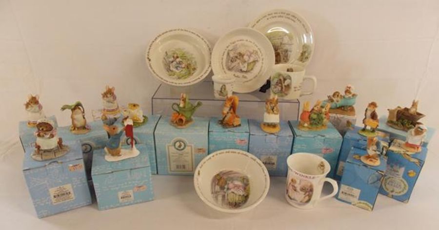 Border Fine Arts Beatrix Potter figures and Wedgwood breakfast pots also a Queen's Tiggywinkle mug - Image 2 of 8