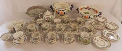 3 tureens missing lids, Royal Grafton and Maddock Indian Tree tea sets