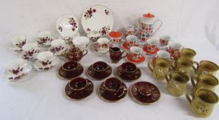 Queen Anne part tea set, Art Deco Foreign coffee set, Royal Albert Old English Rose teacup and