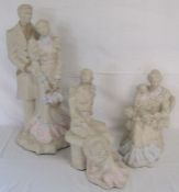 3 1998/99 Alice Heath Austin sculptures - tallest standing approx. 60cm tall