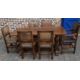 Oak refectory table in the Jacobean style 168cm x 77cm, with 6 Cromwellian style dining chairs in - Image 1 of 3