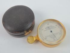 A c1880s Hutchinsons Improved Surveying Aneroid Compensated pocket barometer as made by Elliot