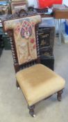 A 19th century Elizabethan style Prayer Vesper or Devotional chair,