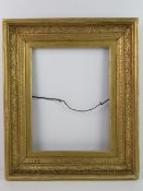 19 th C French Gilt Frame - a gilt swept frame with gilt slip, 3 inches ( 7.