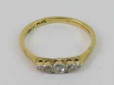 A vintage 18ct gold, platinum and diamond ring,