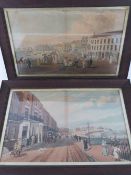 A fine pair of coloured prints possibly being Eastbourne beachfront in the mid 19thC,