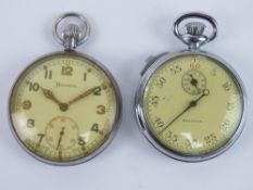 A WWII military pocket watch made by Helvetia, bearing broad arrow 'G.S.T.