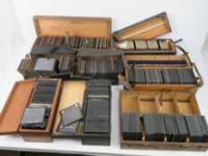 A very large selection of magic lantern slides comprising; box 1 Norway, Isle of Wight, Cheddar,