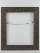 Victorian Carved Frame - a Walnut carved Foliate and Rose with Dimple borders decorated Frame (2