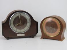 A Smiths mantle clock bearing plaque 'British Railways W S Robinson in Appreciation of 45 Years