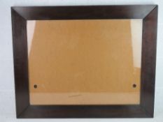 Large dark Mahogany Frame - a 20 thC made dark stained hardwood frame , glazed and back board,