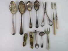 A good selection of assorted silver plated flatware including pair of berry spoons,