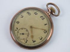 A Junghans German silver gilt pocket watch, 900 silver mark with German crown and crescent hallmark,