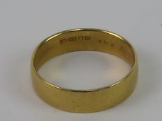 A 22ct gold ring, plain bands hallmarked London, size Q-R, 4.5g.
