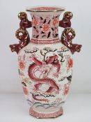 A Mason's dragon vase, hand painted and produced by Compton and Woodhouse 1992, with certificate,