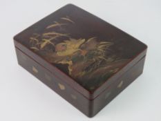 A late 19th / early 20th century Chinese red lacquer work box,