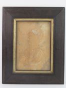 Late 19 th C Tudor Portrait Frame - an oak and gilt frame, glazed, 3