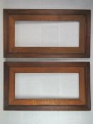 Pair Edwardian deep mount Frames - two matching oak frames each 2 1/4 inches wide ( 5.