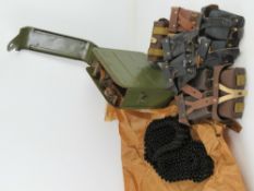 A Russian Maxim tin having oil and petrol cans within,together with 250rd maxim link,