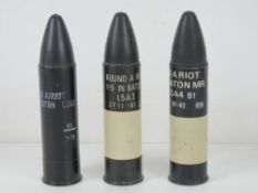 Three inert baton rounds, 1.5, L5A2, L5A3 and L5A4.