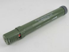 An inert L24A1 hand fired illumination flare with end cap, 35cm in length.