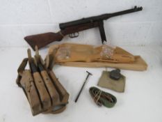 A deactivated Beretta M38/44 SMG. Grooved Barrel SN 15. plus accessories.