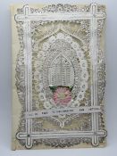 A decoupage Sweetheart or Valentines card 'I Will Be Ever To Thee Constant And Faithful',