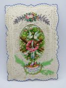 A decoupage Sweetheart or Valentines card,