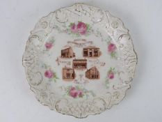 A 'Honley Industrial & Equitable Society 18-61-1911' plate made by CWS Longton.