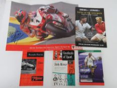 Four sporting programmes inc Brands Hatch 1957 Official Programme, Cavalcade of Sport 1956.