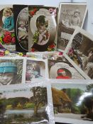 A quantity of 1930s greeting and Birthday postcards.