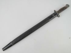 A Patten 1907 bayonet and scabbard.