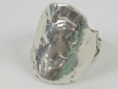 A HM silver ring having female portrait upon,