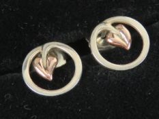 Clogau gold and silver 'Tree of Life' stud earrings.