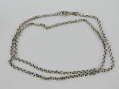 A silver chain, stamped 925 and dated 2001 with makers mark, 64cm in length.
