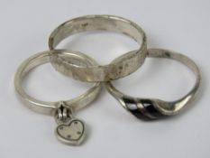 A silver Pandora ring with heart padlock upon, stamped 925 ALE, size L-M.